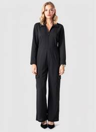 Salopetă-pantalon negru MANGO femeie