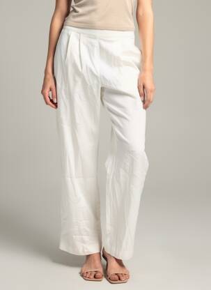 Pantalon drept alb VILA femeie