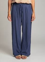 Pantalon larg albastru OPUS femeie