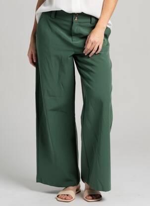 Pantalon larg verde VILA femeie
