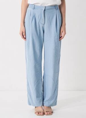 Pantalon larg albastru VERO MODA femeie