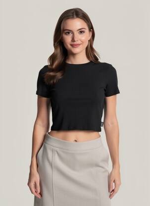 Top scurt negru TALLY WEIJL femeie