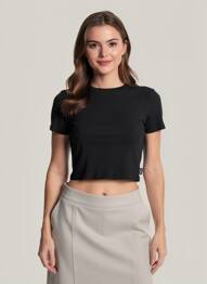Top scurt negru TALLY WEIJL femeie