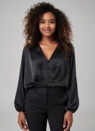 Cămașă negru ASTRID BLACK LABEL femeie