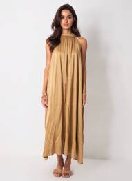 Rochie lungă maro DIXIE femeie