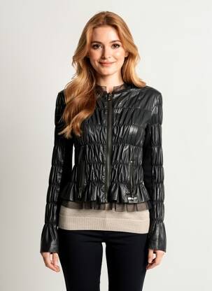 Geacă din piele negru TWINSET femeie