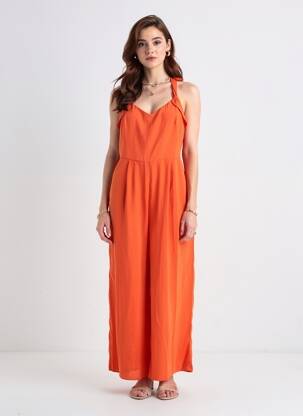 Salopetă-pantalon portocaliu MANGO femeie