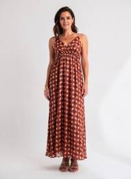 Rochie lungă maro MOLLY BRACKEN femeie