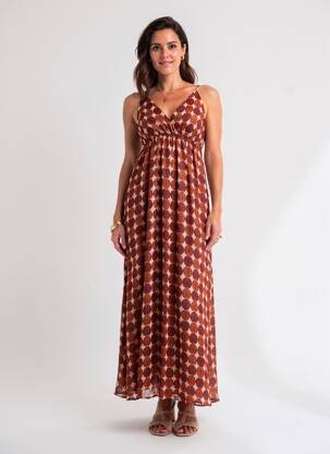 Rochie lungă maro MOLLY BRACKEN femeie