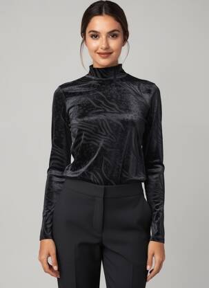 Pulover cu guler înalt negru VERO MODA femeie
