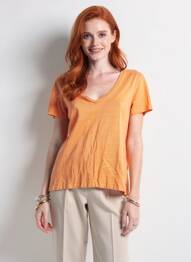 Tricou portocaliu PLEASE femeie