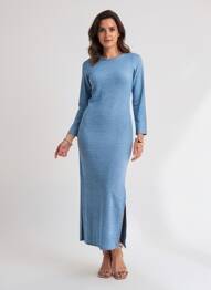 Rochie lungă albastru BROWNIE femeie