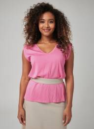 Tricou roz PIECES femeie