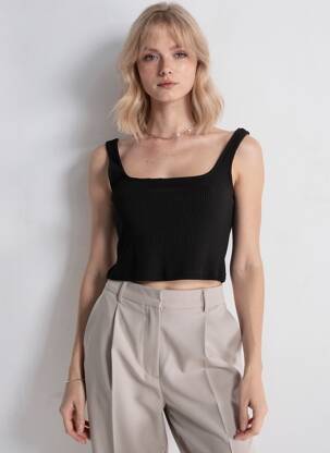 Tricou negru PIECES femeie