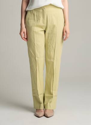 Pantalon drept galben MANGO femeie