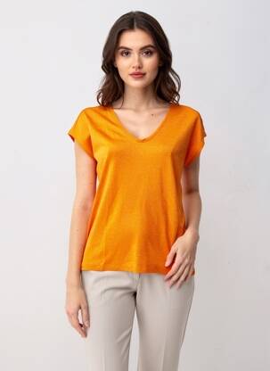 Tricou portocalie PIECES femeie