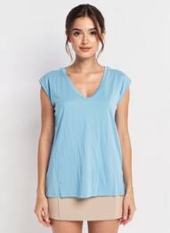 Tricou albastru PIECES femeie