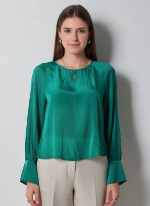 Cămașă verde MANGO femeie