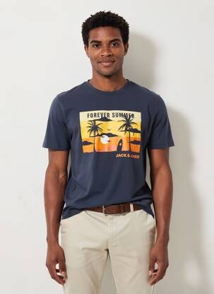 Tricou albastru JACK & JONES bărbat