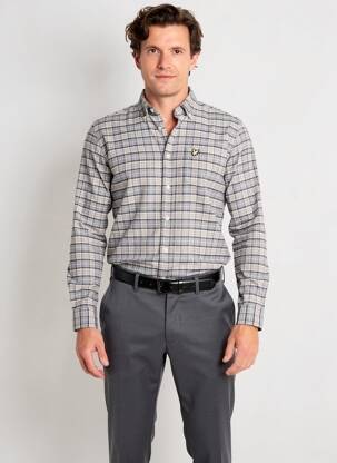 Cămașă cu mâneci lungi gri LYLE & SCOTT bărbat