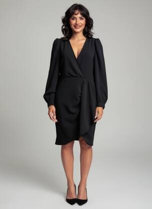 Rochie midi negru MORGAN femeie