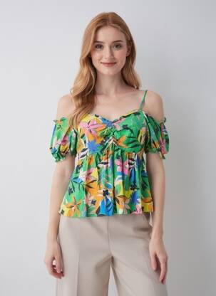 Top verde NAF NAF femeie