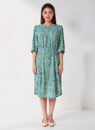 Rochie midi verde ONLY femeie