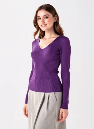 Pulover violet MANGO femeie