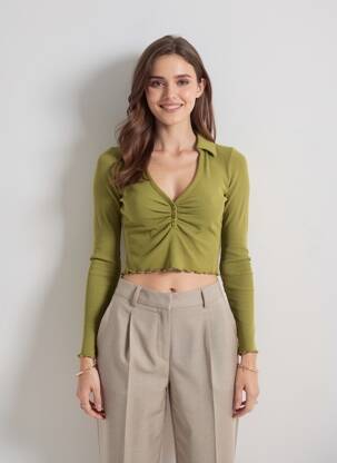 Polo verde TALLY WEIJL femeie