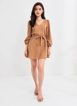 Rochie lungă maro JACQUELINE DE YONG femeie