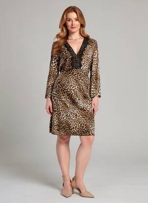 Rochie scurtă maro AMELIE & AMELIE femeie