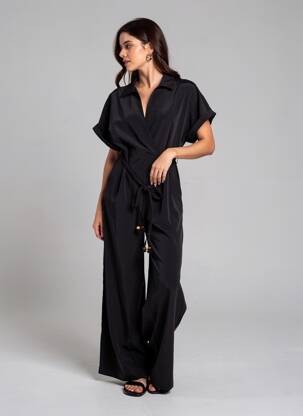 Salopetă-pantalon negru MANGO femeie