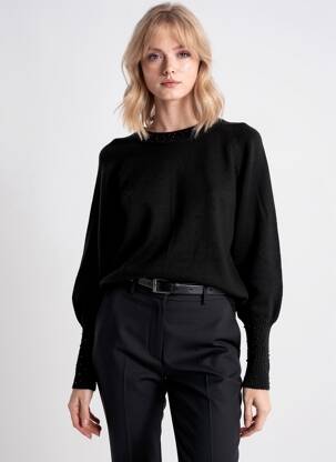 Pulover cu guler înalt negru ONLY femeie