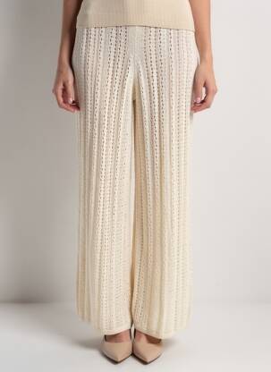Pantalon drept bej JACQUELINE DE YONG femeie