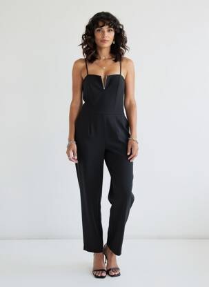 Salopetă-pantalon negru MORGAN femeie
