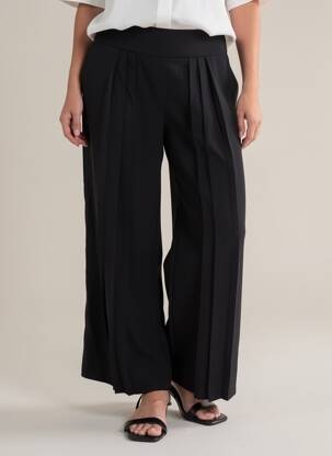 Pantalon larg negru NAF NAF femeie