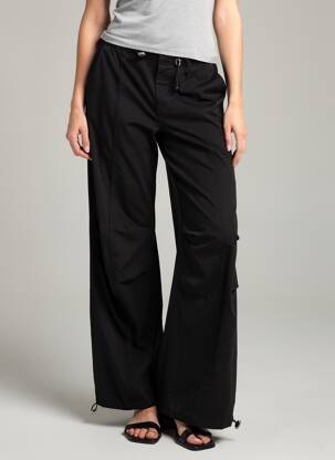 Pantalon larg negru TALLY WEIJL femeie