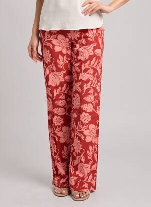 Pantalon larg roz MANGO femeie