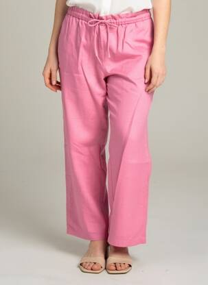 Pantalon larg roz MANGO femeie