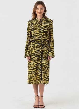 Rochie midi galben MANGO femeie