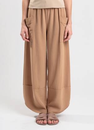 Pantalon larg maro TERRA DI SIENA femeie