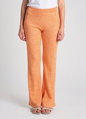 Pantalon evazat portocalie ONLY femeie