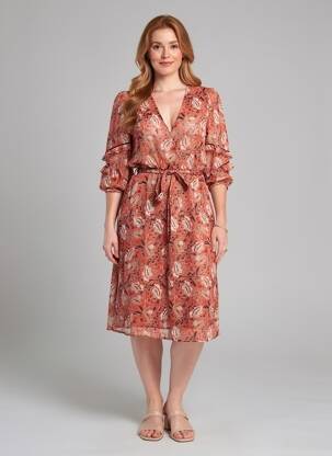 Rochie midi portocalie GARCIA femeie