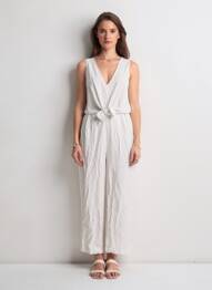Salopetă-pantalon alb MANGO femeie