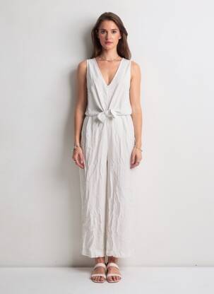 Salopetă-pantalon alb MANGO femeie