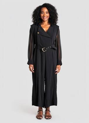 Salopetă-pantalon negru MORGAN femeie