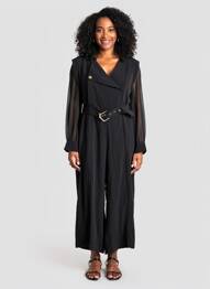 Salopetă-pantalon negru MORGAN femeie