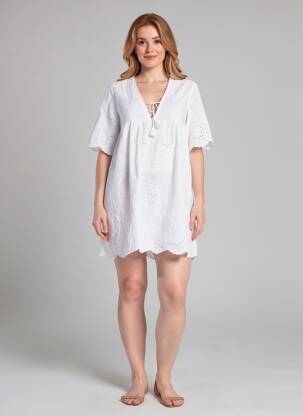 Rochie scurtă alb ZABAIONE femeie