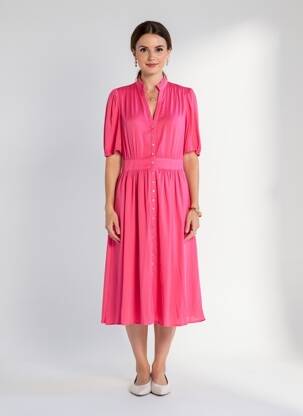 Rochie lungă roz MORGAN femeie