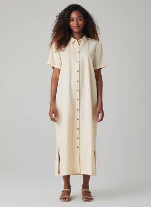 Rochie scurtă bej OBJECT femeie